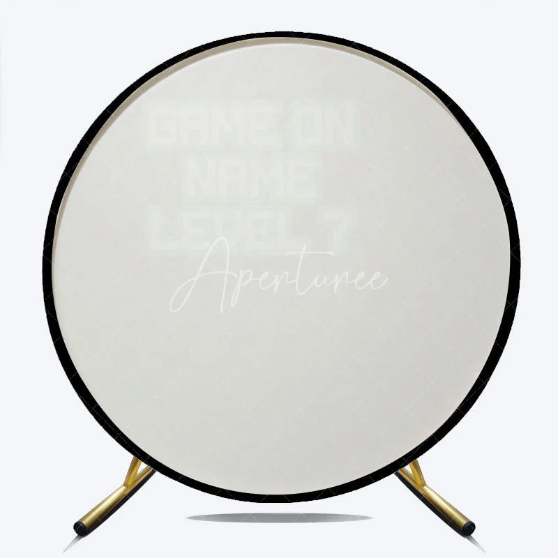 Aperturee - Aperturee Black Green Pixelated Game On Round Backdrop Retro Video Game Birthday Party Decor Gamer Event