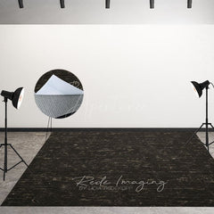 Aperturee - Aperturee Black Grey Retro Wood Fabric Floor Backdrop For Photo