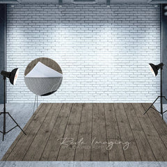 Aperturee - Aperturee Black Grey Vibe Wood Fabric Floor Backdrop For Photo