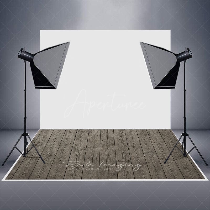 Aperturee - Aperturee Black Grey Vibe Wooden Rubber Floor Mat For Photo