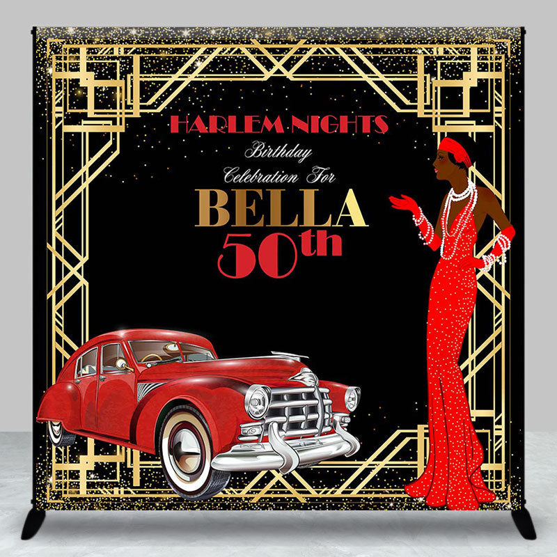 Aperturee - Aperturee Black Harlem Nights Custom 50th Birthday Backdrop