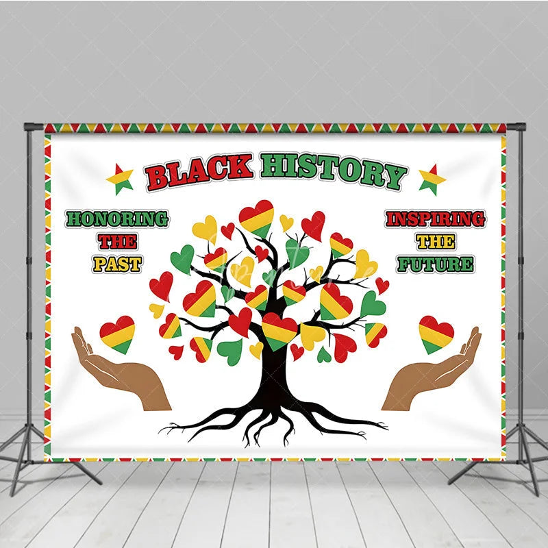 Aperturee - Aperturee Black History Month Backdrop Honoring the Past Inspiring the Future Heart Tree Background African American Heritage
