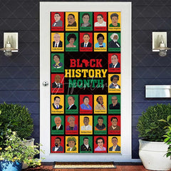 Aperturee - Aperturee Black History Month Door Cover African American Leaders Hero Portrait Party Decoration Education School History Banner