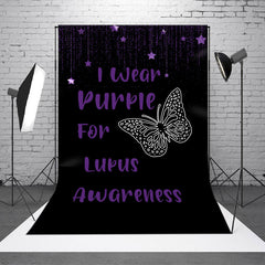 Aperturee - Aperturee Black I Wear Purple For Lupus Awareness Backdrop