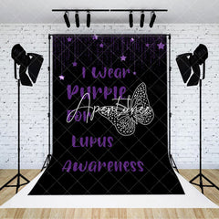 Aperturee - Aperturee Black I Wear Purple For Lupus Awareness Backdrop