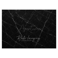 Aperturee - Aperturee Black Marble White Lines Rubber Floor Mat For Photo