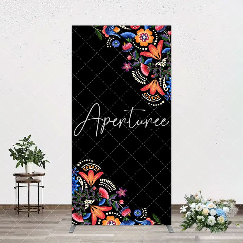 Aperturee - Aperturee Black Mexican National Flower Birthday Arch Backdrop