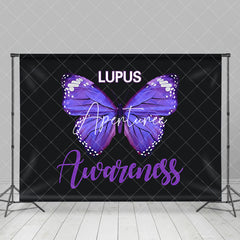 Aperturee - Aperturee Black Purple Butterfly Lupus Awareness Month Backdrop