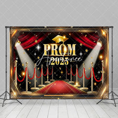 Aperturee - Aperturee Black Red Luxury Carpet Prom 2025 Graduation Backdrop