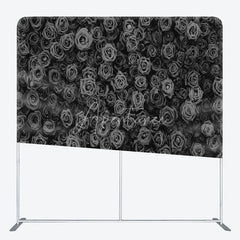 Aperturee - Aperturee Black Rose Wall Double-Sided Tension Fabric Backdrop 3D Floral Background for Wedding Party Photo Booth Decor