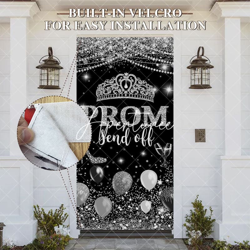 Aperturee - Aperturee Black Silver Prom Send Off Graduation Door Cover