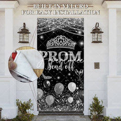 Aperturee - Aperturee Black Silver Prom Send Off Graduation Door Cover
