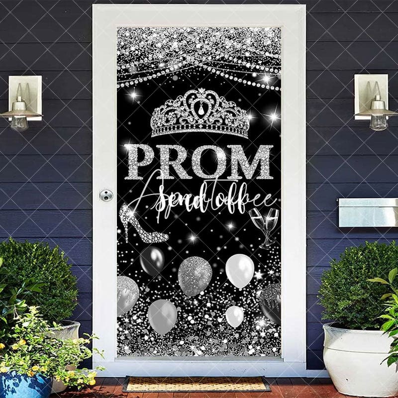 Aperturee - Aperturee Black Silver Prom Send Off Graduation Door Cover
