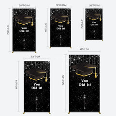 Aperturee - Aperturee Black Silver Sparkle You Did It Grad Rectangle Backdrop