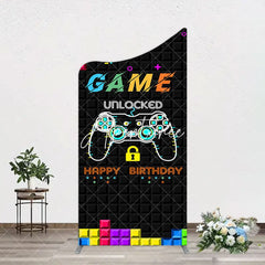 Aperturee - Aperturee Black Tetris Unlocked Game Birthday Arch Backdrop