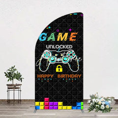 Aperturee - Aperturee Black Tetris Unlocked Game Birthday Arch Backdrop