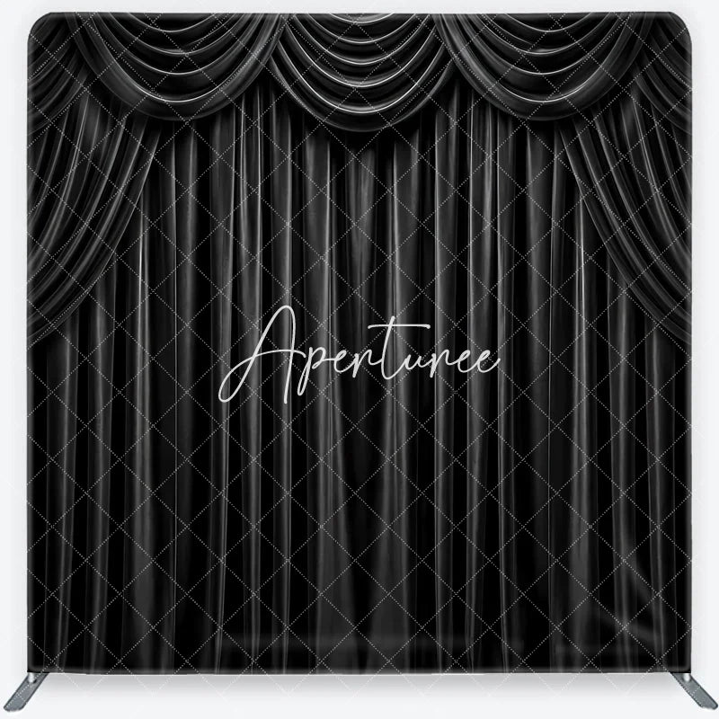 Aperturee - Aperturee Black Velvet Curtain Square Double-Sided Backdrop Elegant Theatrical Drapes for Photography and Events