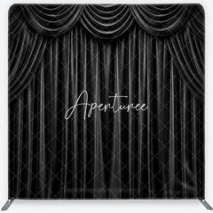 Aperturee - Aperturee Black Velvet Curtain Square Double-Sided Backdrop Elegant Theatrical Drapes for Photography and Events
