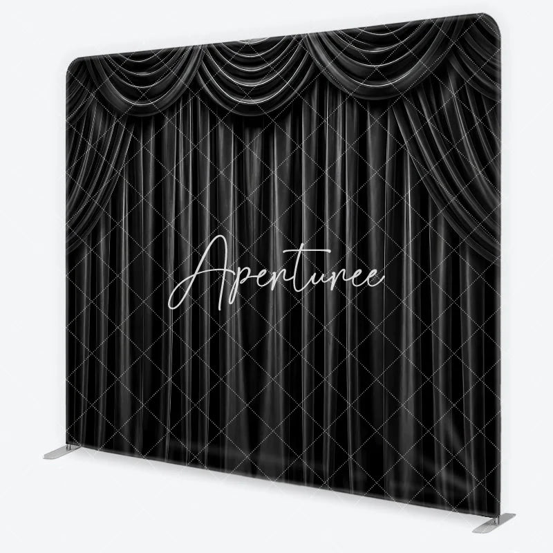 Aperturee - Aperturee Black Velvet Curtain Square Double-Sided Backdrop Elegant Theatrical Drapes for Photography and Events