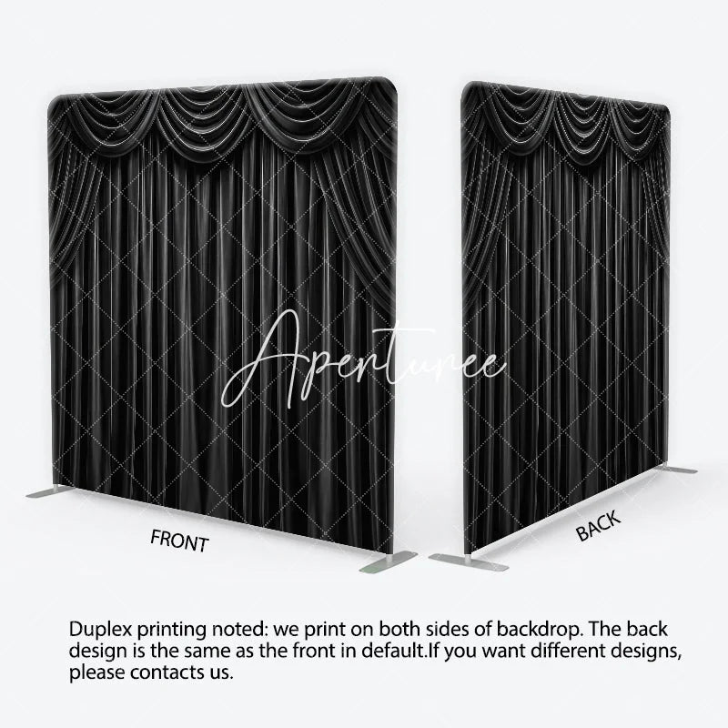 Aperturee - Aperturee Black Velvet Curtain Square Double-Sided Backdrop Elegant Theatrical Drapes for Photography and Events