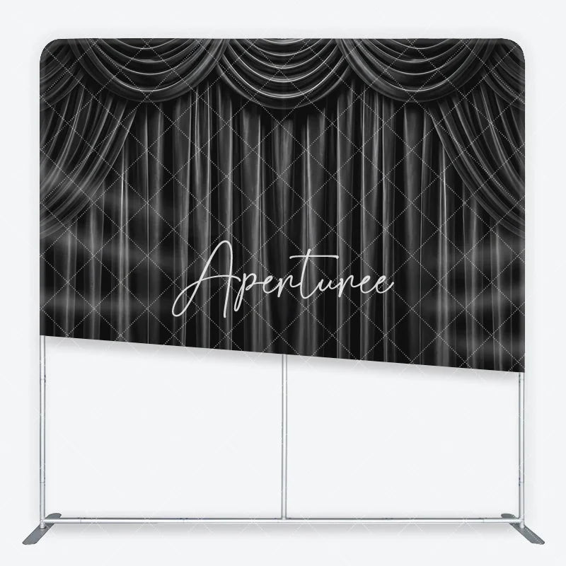 Aperturee - Aperturee Black Velvet Curtain Square Double-Sided Backdrop Elegant Theatrical Drapes for Photography and Events