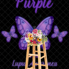 Aperturee - Aperturee Black Wear Purple Butterfly Lupus Awareness Backdrop