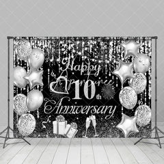 Aperturee - Aperturee Black White Balloon Happy 50Th Anniversary Backdrop