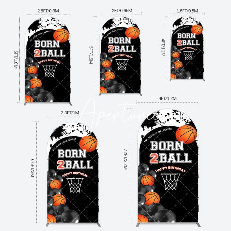 Aperturee - Aperturee Black White Basketball Born 2 Ball Arch Backdrop