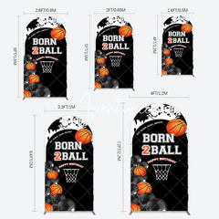 Aperturee - Aperturee Black White Basketball Born 2 Ball Arch Backdrop