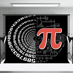 Aperturee - Aperturee Black White Mathematical Formula Pi Day Backdrop
