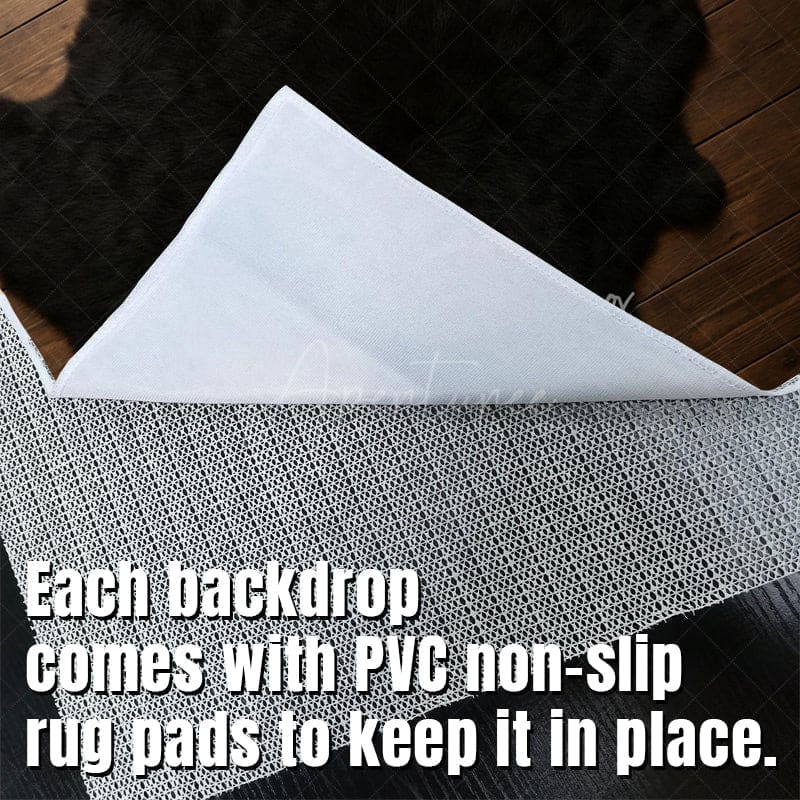Aperturee - Aperturee Black Wool Carpet Fabric Floor Backdrop For Photo