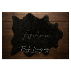 Aperturee - Aperturee Black Wool Carpet Wood Rubber Floor Mat For Photo