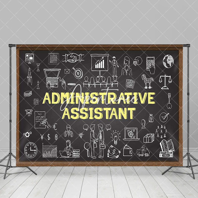 Aperturee - Aperturee Blackboard Painting Administrative Assistant Backdrop