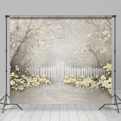 Aperturee - Aperturee Blossom Sand Ducklings Fence Spring Photo Backdrop