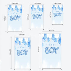 Aperturee - Aperturee Blue and White Balloons with It’s a Boy Foil Message Rectangle Arch Backdrop Gender Reveal Baby Shower Party Decor