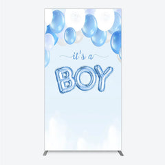 Aperturee - Aperturee Blue and White Balloons with It’s a Boy Foil Message Rectangle Arch Backdrop Gender Reveal Baby Shower Party Decor