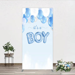 Aperturee - Aperturee Blue and White Balloons with It’s a Boy Foil Message Rectangle Arch Backdrop Gender Reveal Baby Shower Party Decor