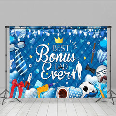 Aperturee - Aperturee Blue Best Bonus Dad Ever Happy Fathers Day Backdrop