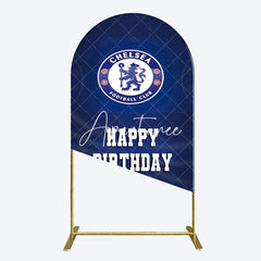 Aperturee - Aperturee Blue Football Club Logo Sport Birthday Arch Backdrop