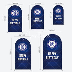 Aperturee - Aperturee Blue Football Club Logo Sport Birthday Arch Backdrop