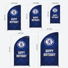 Aperturee - Aperturee Blue Football Club Logo Sport Birthday Half Moon Arch Backdrop