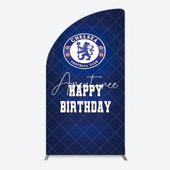 Aperturee - Aperturee Blue Football Club Logo Sport Birthday Half Moon Arch Backdrop