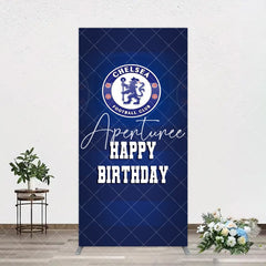 Aperturee - Aperturee Blue Football Club Logo Sport Birthday Rectangle Backdrop