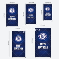 Aperturee - Aperturee Blue Football Club Logo Sport Birthday Rectangle Backdrop
