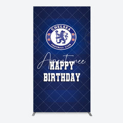 Aperturee - Aperturee Blue Football Club Logo Sport Birthday Rectangle Backdrop