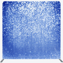 Aperturee - Aperturee Blue Glitter Tension Fabric Backdrop Sparkle Bokeh Photography Background Abstract Shimmer Decoration