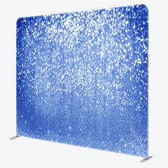 Aperturee - Aperturee Blue Glitter Tension Fabric Backdrop Sparkle Bokeh Photography Background Abstract Shimmer Decoration