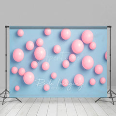 Aperturee - Aperturee Blue Pink Bubble Gum Wall Fine Art Photo Backdrop