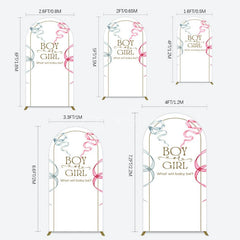 Aperturee - Aperturee Blue Pink Ribbon Boy Or Girl Baby Shower Arch Backdrop