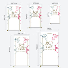 Aperturee - Aperturee Blue Pink Ribbon Boy Or Girl Baby Shower Rectangle Backdrop